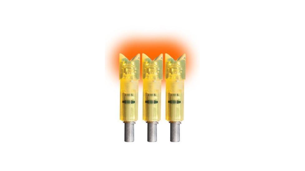 Lumenok Lighted Crossbow Nock Full Metal Jacket Crescent Bolt Ends, 3-Pack, HD Orange FMJC3