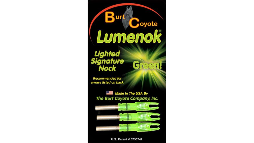 Lumenok Lighted Nock, Green S Nock 3 pk. SL3G