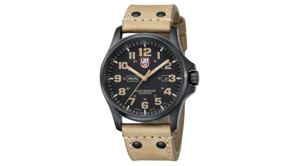 LUMINOX Atacama Field Day Date Watch, Black/Tan, 45mm A.1925