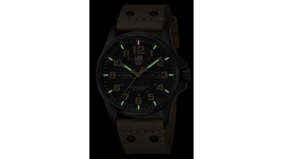 LUMINOX Atacama Field Day Date Watch, Black/Tan, 45mm A.1925