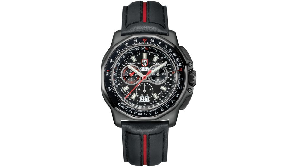 LUMINOX F-22 Raptor Watch w/ Black Buckle, Black/Silver, 44mm A.9278