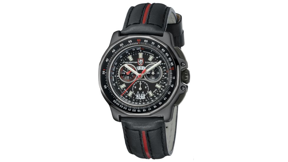 LUMINOX F-22 Raptor Watch w/ Black Buckle, Black/Silver, 44mm A.9278