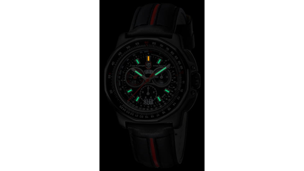 LUMINOX F-22 Raptor Watch w/ Black Buckle, Black/Silver, 44mm A.9278
