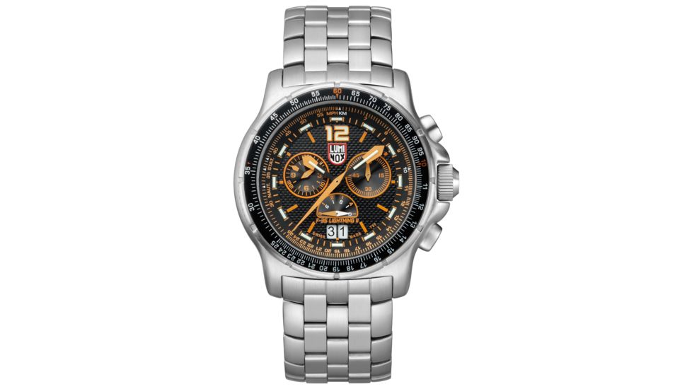 LUMINOX F-35 Lightning 2 Watch, Black/Orange, 45mm A.9382