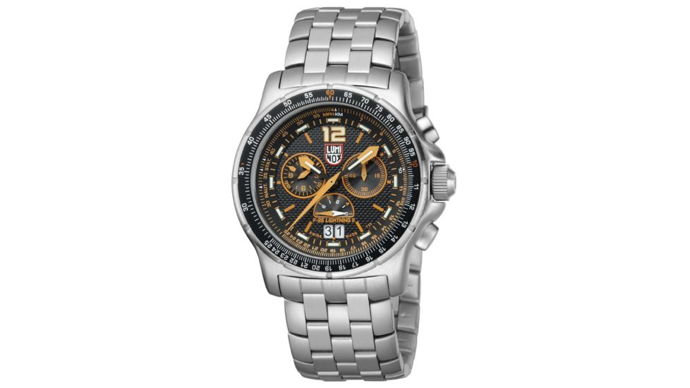 LUMINOX F-35 Lightning 2 Watch, Black/Orange, 45mm A.9382