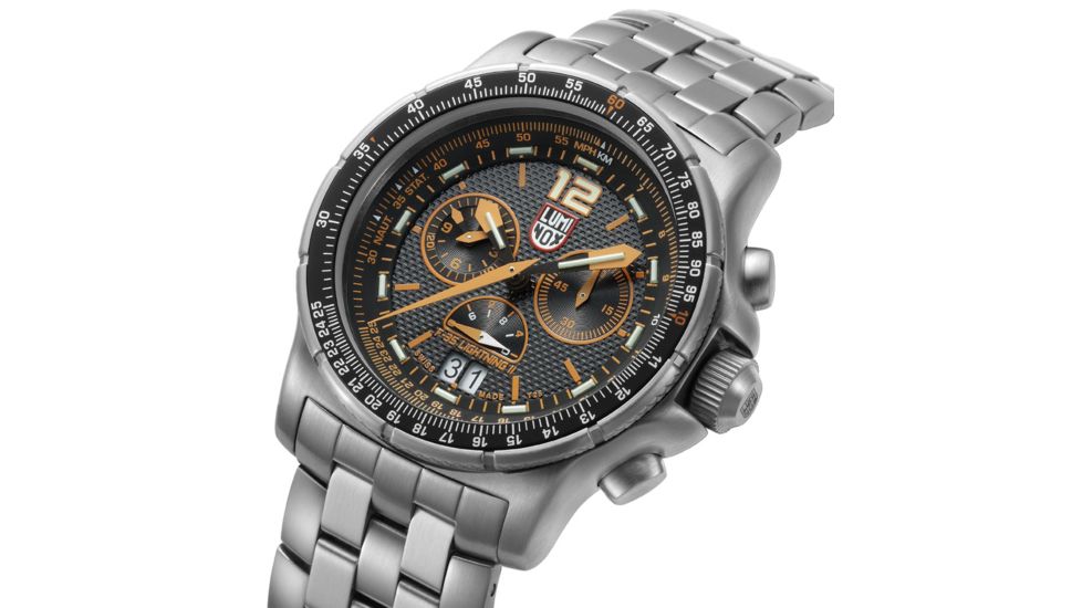 LUMINOX F-35 Lightning 2 Watch, Black/Orange, 45mm A.9382