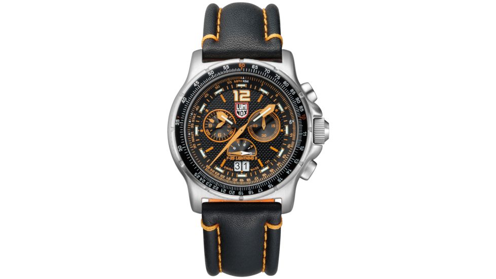 LUMINOX F-35 Lightning 2 Watch, Black/Orange, 45mm A.9388