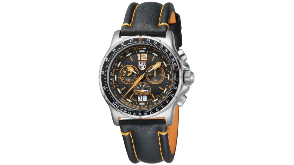 LUMINOX F-35 Lightning 2 Watch, Black/Orange, 45mm A.9388