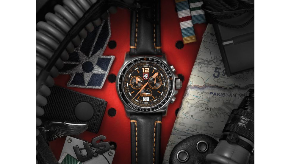LUMINOX F-35 Lightning 2 Watch, Black/Orange, 45mm A.9388