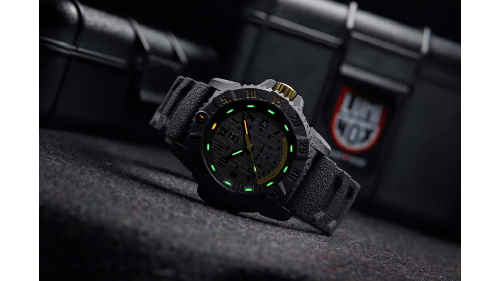 Luminox Master Carbon SEAL Military Dive Watch, Black/Gold, 46mm, XS.3805.NOLB.SET