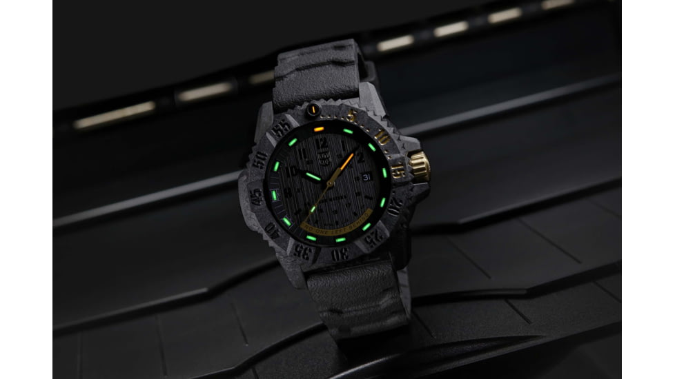 Luminox Master Carbon SEAL Military Dive Watch, Black/Gold, 46mm, XS.3805.NOLB.SET