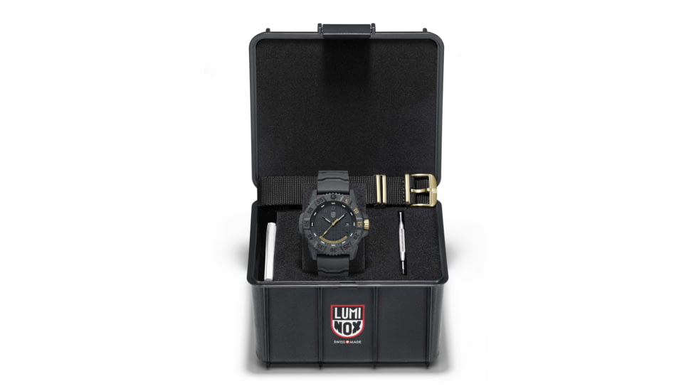Luminox Master Carbon SEAL Military Dive Watch, Black/Gold, 46mm, XS.3805.NOLB.SET