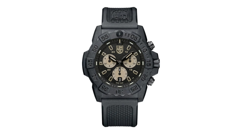 Luminox Navy SEAL Chronograph 3587 Unisex Military Dive Watch, 45mm Case Diameter, Black Carbonox Bezel, Black, Rubber Strap, One Size, nschg-45ilitary-d