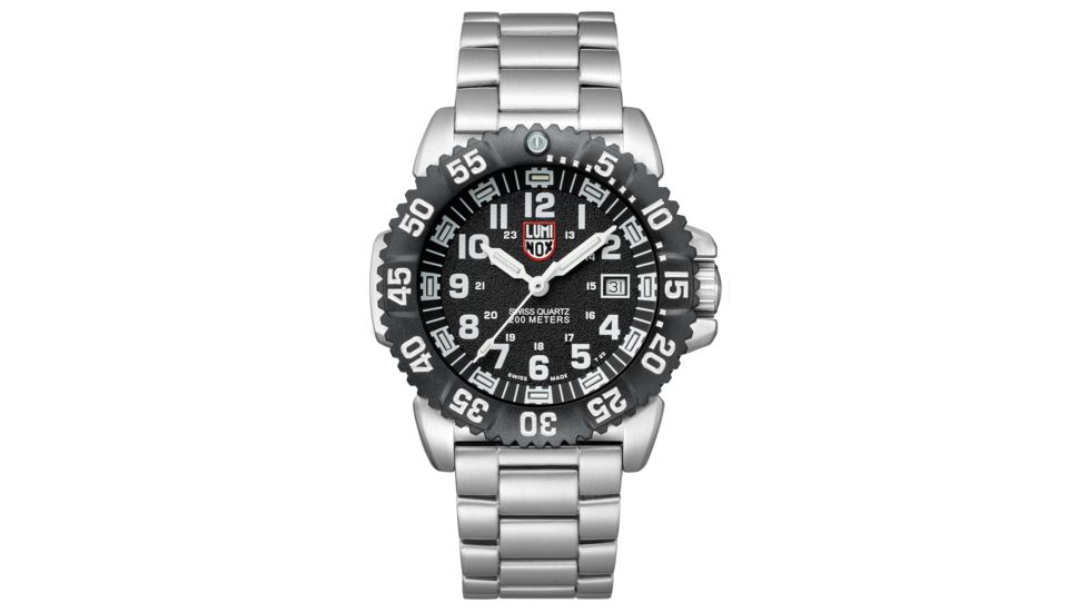 LUMINOX Navy Seal Steel Colormark Watch, Black/White, 44mm A.3152