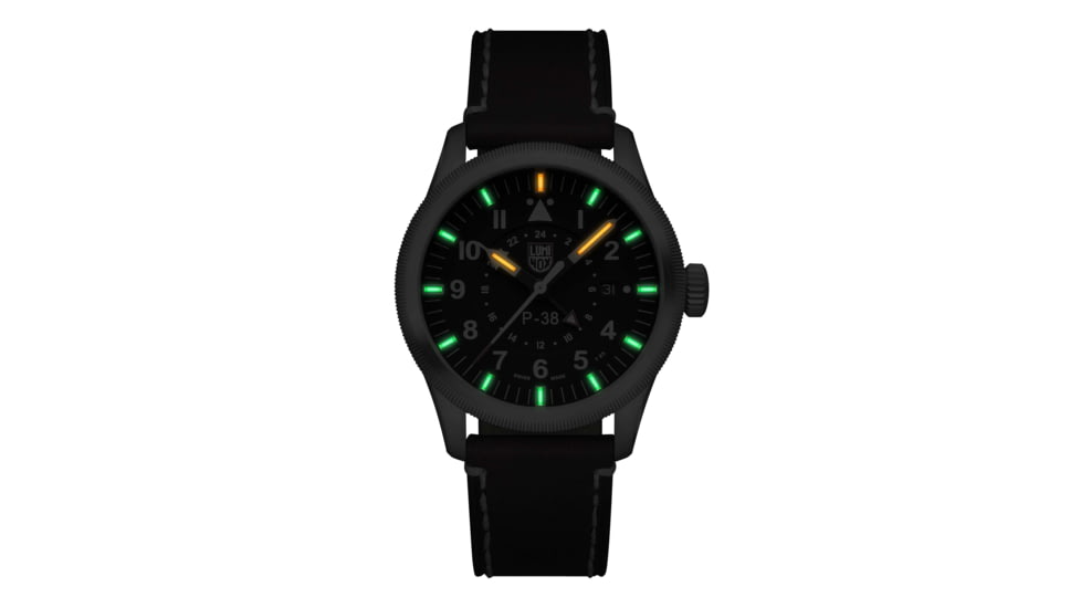 Luminox P-38 Lightening 9520 Series Watch, Black/Brown, 42mm, XA.9521