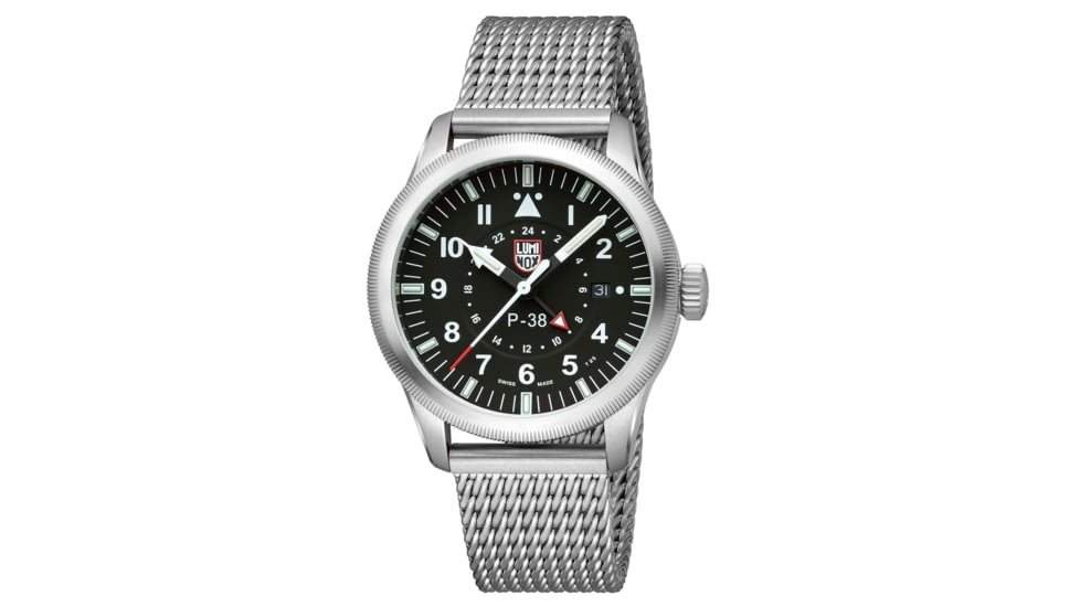 Luminox P-38 Lightening 9520 Series Watch, Black/Silver, 42mm, XA.9522