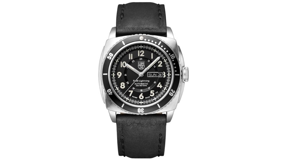 LUMINOX P-38 Lightning Automatic Watch, Black/Ivory, 44mm A.9401