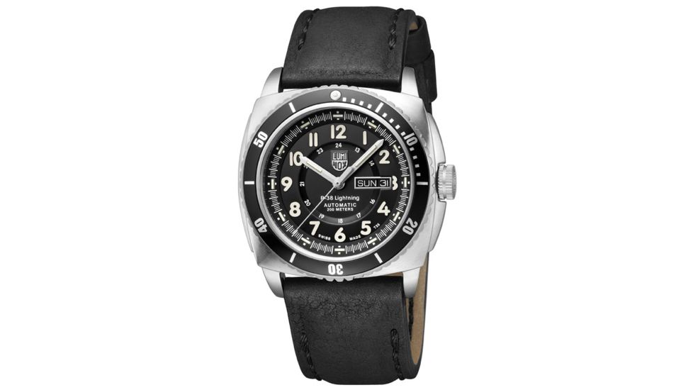 LUMINOX P-38 Lightning Automatic Watch, Black/Ivory, 44mm A.9401
