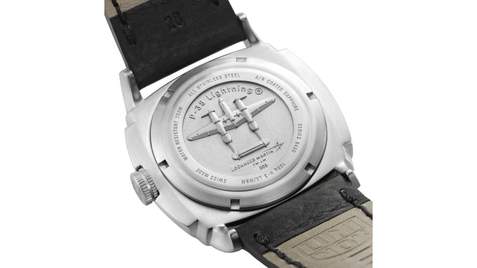 LUMINOX P-38 Lightning Automatic Watch, Black/Ivory, 44mm A.9401