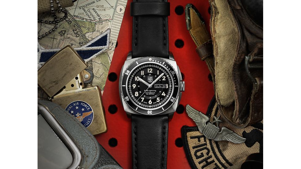 LUMINOX P-38 Lightning Automatic Watch, Black/Ivory, 44mm A.9401