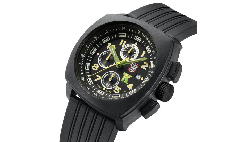 LUMINOX Tony Kanaan Chronograph Watch, Black/Yellow, 44mm A.1101