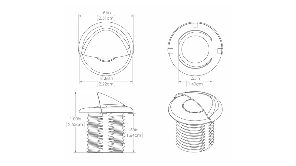 Lumitec Aruba LED Courtesy Non-Dimming Light, Polished SS Finish, Warm White, 101230