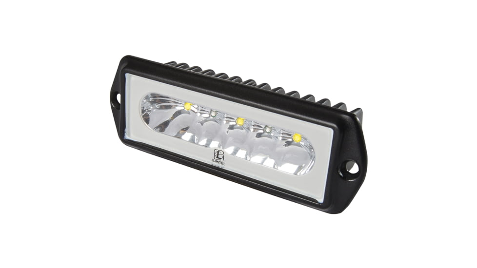 Lumitec Capri2 Flush Mount 1000 Lumens LED Dimming Flood Light w/ Black Housing, White/Blue, 101186