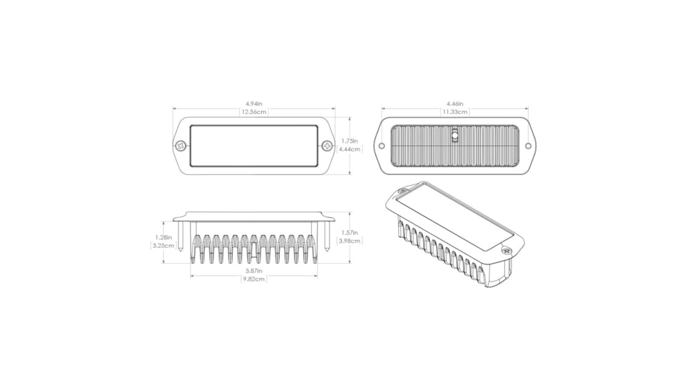 Lumitec Capri2 Flush Mount 1000 Lumens LED Dimming Flood Light w/ Black Housing, White/Red, 101187