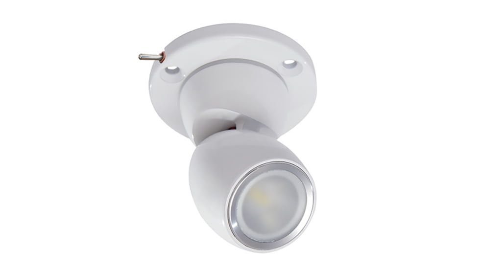 Lumitec GAI2 333 Lumens Heavy-Duty Base Dimming Light w/ Built-In Switch / White Housing, Warm White, 111929