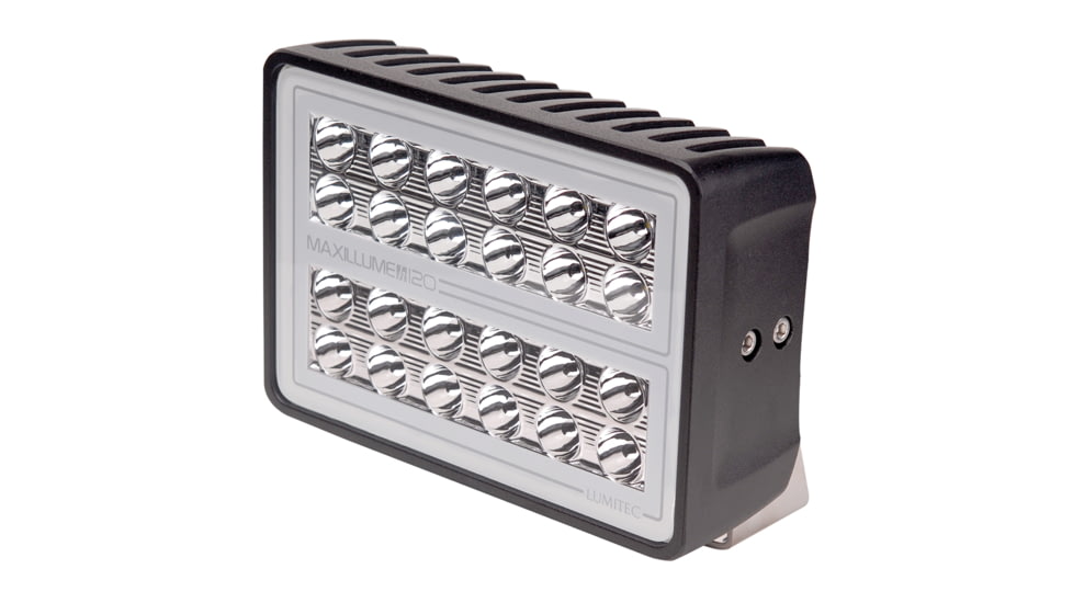 Lumitec Maxillume H120 12000Lumens LED Trunnion Mount Flood Dimming Light w/ Black Housing, White, 101347