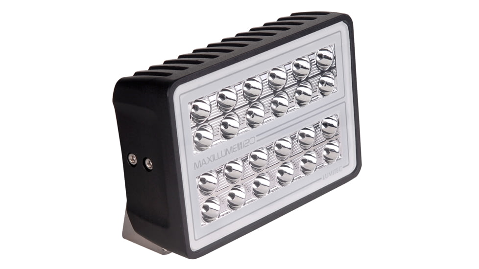 Lumitec Maxillume H120 12000Lumens LED Trunnion Mount Flood Dimming Light w/ Black Housing, White, 101347