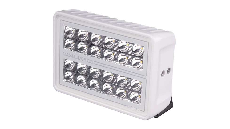 Lumitec Maxillume H120 12000Lumens LED Trunnion Mount Flood Dimming Light w/ White Housing, White, 101346