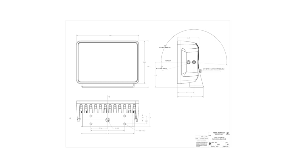 Lumitec Maxillume H120 12000Lumens LED Trunnion Mount Flood Dimming Light w/ White Housing, White, 101346