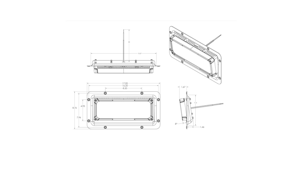 Lumitec Maxillume TR150 20000 Lumens LED Flood Light w/Recessed Mount, 101414