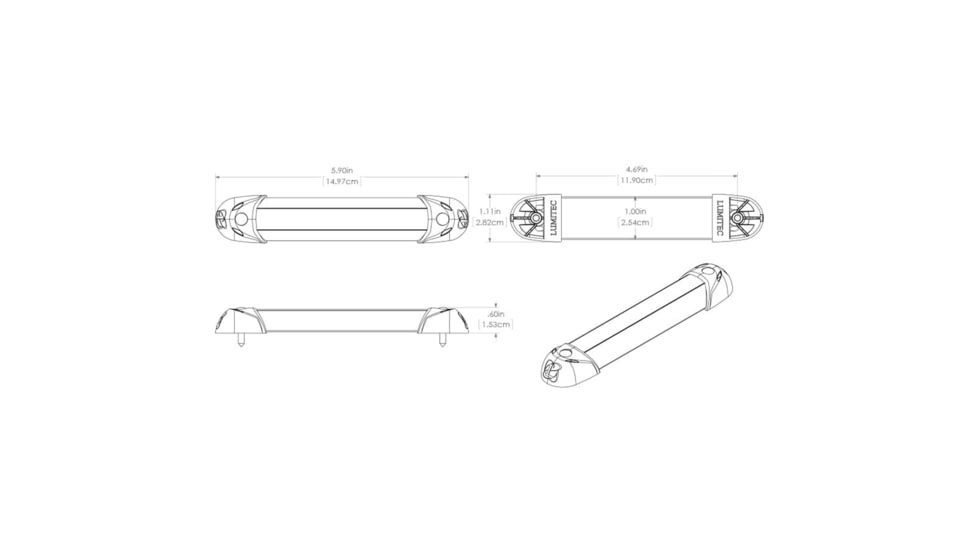 Lumitec MiniRail2 LED Non Dimming Light, White, 6in, 101078