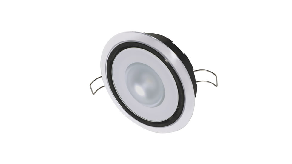 Lumitec Mirage 305 Lumens LED Positionable Down Dimming Light w/ Bezel, White Bezel, White, 115123