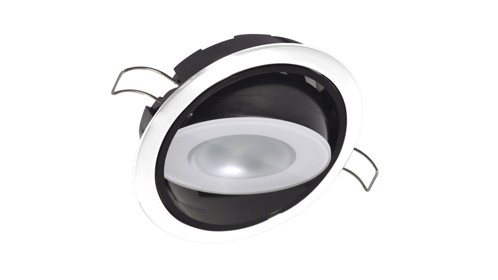 Lumitec Mirage 305 Lumens LED Positionable Down Dimming Light w/ Bezel, White Bezel, White, 115123