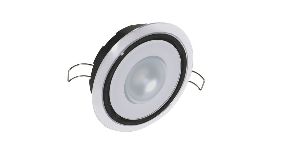 Lumitec Mirage 305 Lumens LED Positionable Down Dimming Light w/ White Dimming/ Red/Blue Non-Dimming / Bezel, White Bezel, 115128