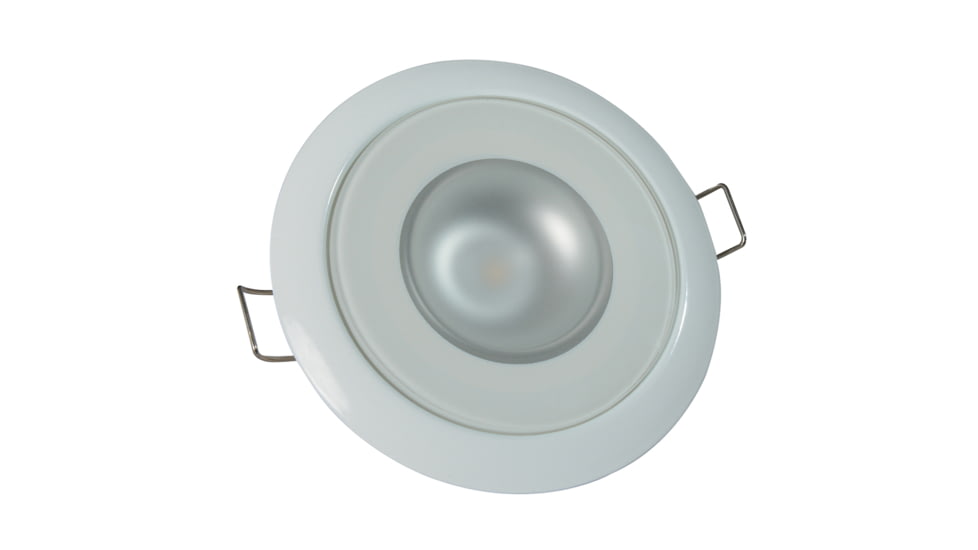 Lumitec Mirage 380 Lumens LED Flush Mount Down Dimming Light, Glass Finish, White Bezel, White/Red, 113122