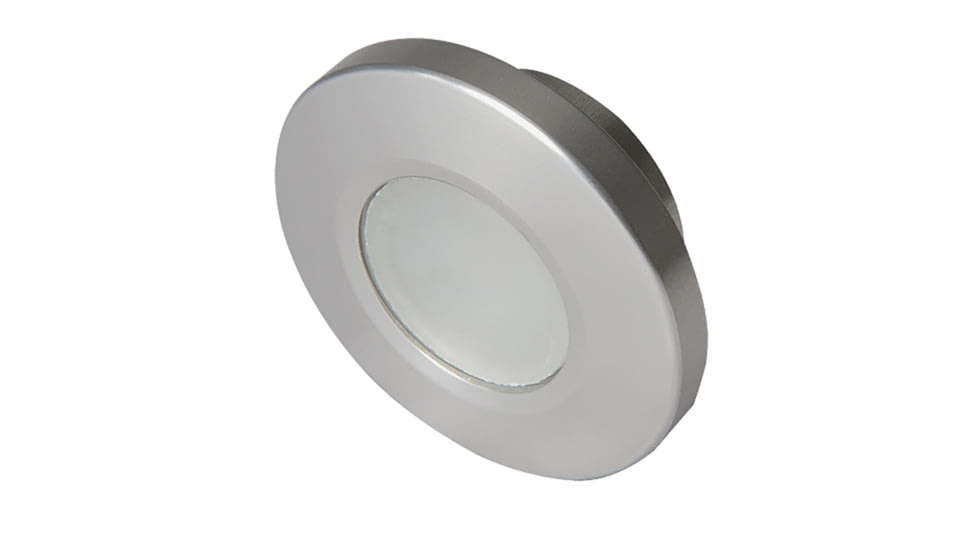 Lumitec Orbit 210 Lumens LED Flush Mount Down Non-Dimming Light, Brushed Finish, White, 112503