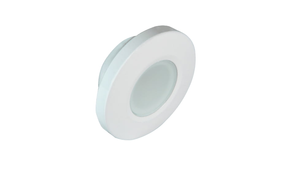 Lumitec Orbit 210 Lumens LED Flush Mount Down Non-Dimming Light, White Finish, White, 112523
