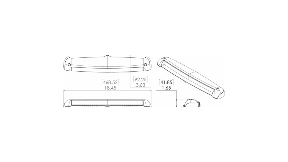 Lumitec Razor 10000 Lumens LED Flood Light Bar, White, 18in, 101586
