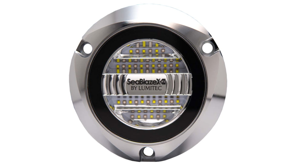 Lumitec SeablazeX2 6000 Lumens LED Spectrum Underwater Light w/ Polished Housing, RGBW, 101591