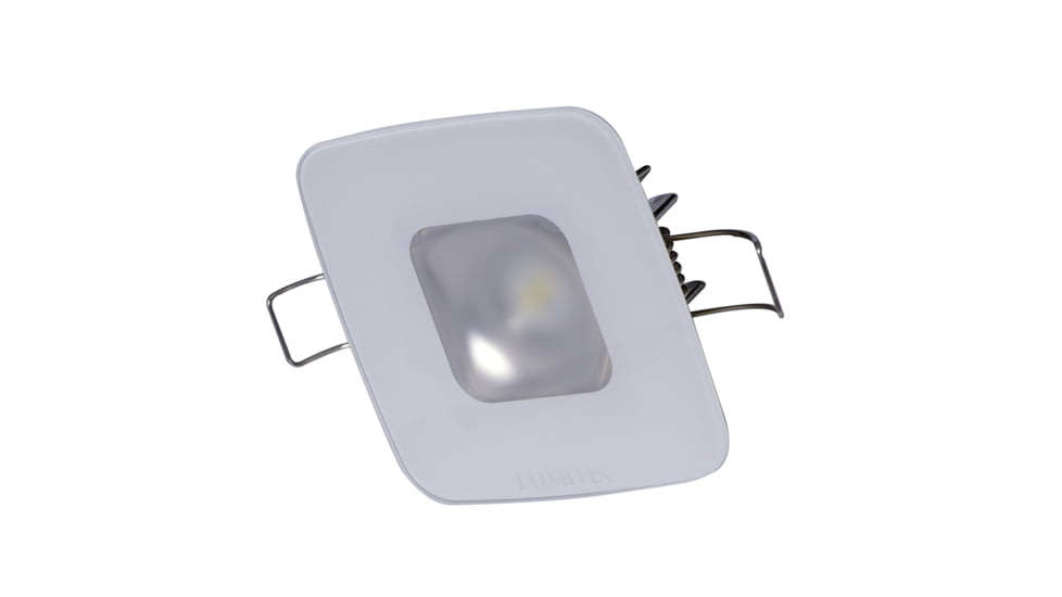 Lumitec Square Mirage Down 380 Lumens Hi CRI LED Light w/ Dimming / Glass Housing, No Bezel, Warm White, 116199