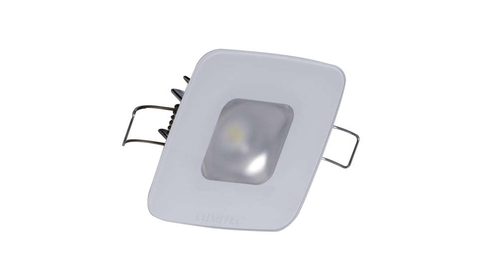 Lumitec Square Mirage Down 380 Lumens Hi CRI LED Light w/ Dimming / Glass Housing, No Bezel, Warm White, 116199