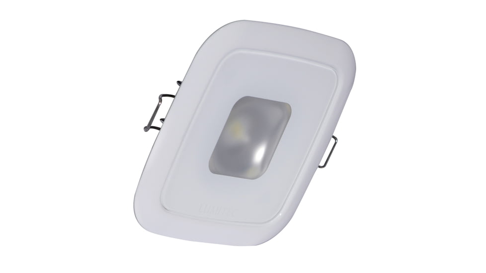 Lumitec Square Mirage Down 380 Lumens LED Light w/ Dimming / Bezel, White Bezel, White, 116123