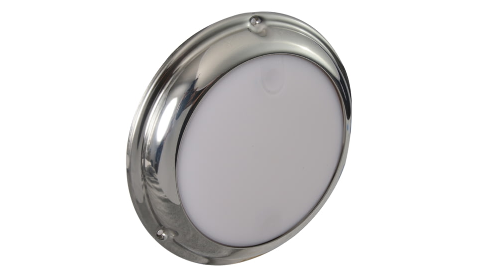 Lumitec TouchDome 244 Lumens LED Dome Dimming Light, Polished SS Finish, White/Blue, 101097