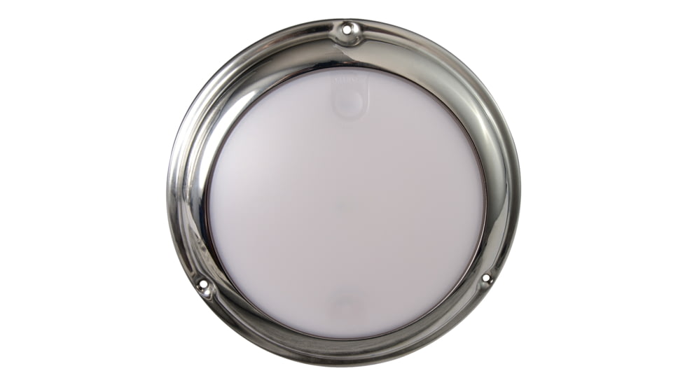 Lumitec TouchDome 244 Lumens LED Dome Dimming Light, Polished SS Finish, White/Red, 101098
