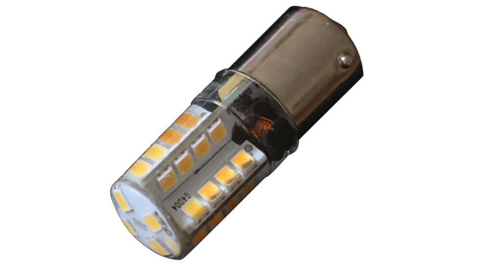 Lunasea Lighting BA15S Silicone Encapsulated 190 Lumen LED Light Bulb, 10-30VDC, Warm White, LLB-22KW-21-00