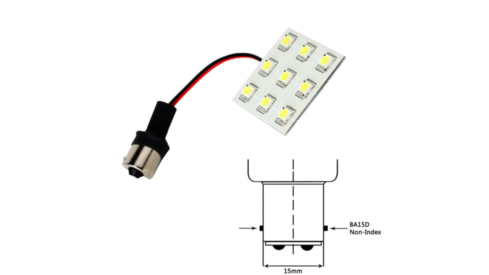 Lunasea Lighting Bayonet 9 LED 12VAC / 10-30VDC/2W/149 Lumens BA15D Bulb, Warm White, LLB-269W-21-00